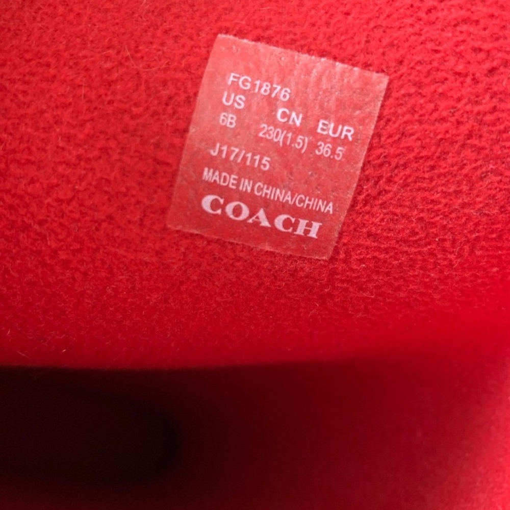 Red Coach Lace Up Rain Boots in size 6, worn once - Picture 5 of 5
